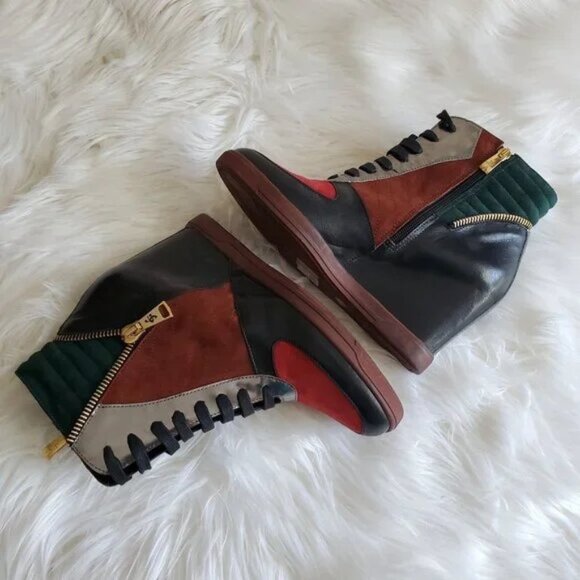 Guido Sgariglia Leather Colorblock Lace Up Boots SZ 9 - Picture 3 of 11